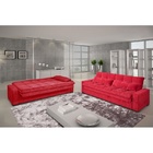 Sofá Cama 4 Lugares Vermelho Em Veludo 2,30m Cetum