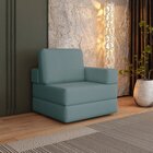 Sofá Cama À Vácuo 1 Lugar Linha Modular Flip Magic Azul