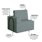 Sofá Cama À Vácuo 1 Lugar Linha Modular Flip Magic Azul