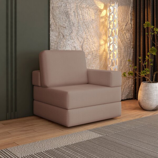 Sofá Cama À Vácuo 1 Lugar Linha Modular Flip Magic Bege