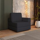 Sofá Cama À Vácuo 1 Lugar Linha Modular Flip Magic Preto