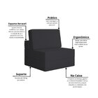 Sofá Cama À Vácuo 1 Lugar Linha Modular Flip Magic Preto