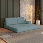 Sofá Cama À Vácuo 2 Lugares Linha Modular Flip Magic Azul