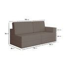 Sofá Cama À Vácuo 2 Lugares Linha Modular Flip Magic Bege