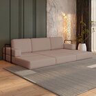 Sofá Cama À Vácuo 3 Lugares Linha Modular Flip Magic Bege