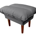 Sofá Cama Andorra Com Banqueta Corano Cinza 3 Posições Pés Ma