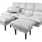 Sofá Cama Andorra Com Banqueta Corano Marrom 3 Posições Pés M