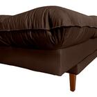 Sofá Cama Andorra Com Banqueta Corano Marrom 3 Posições Pés M