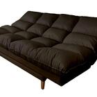 Sofá Cama Andorra Com Banqueta Corano Marrom 3 Posições Pés M