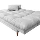 Sofá Cama Andorra Corano Branco Pés Madeira 3 Lugares Império