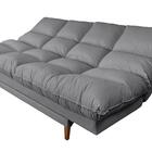 Sofá Cama Andorra Corano Cinza Pés Madeira 3 Lugares Império