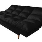 Sofá Cama Andorra Corano Preto Pés Madeira 3 Lugares Império