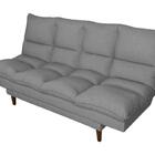 Sofá Cama Andorra Linho Grafite 3 Posições Pés Madeira Império