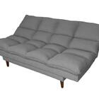 Sofá Cama Andorra Linho Grafite 3 Posições Pés Madeira Império