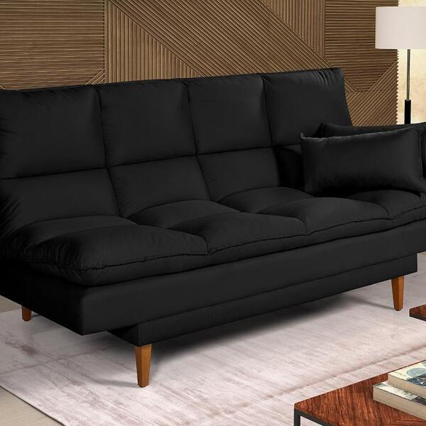 Sofá Cama Andorra Suede Preto Leroy Merlin