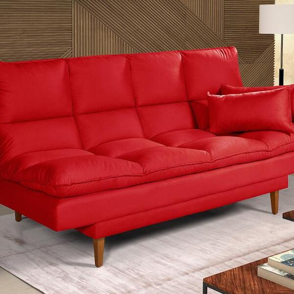 Sofá Cama Andorra Suede Vermelho Leroy Merlin