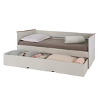 Sofá Cama Angra Off White com Gavetas Colchão e Almofadas