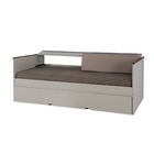 Sofá Cama Angra Off White com Gavetas e Almofadas