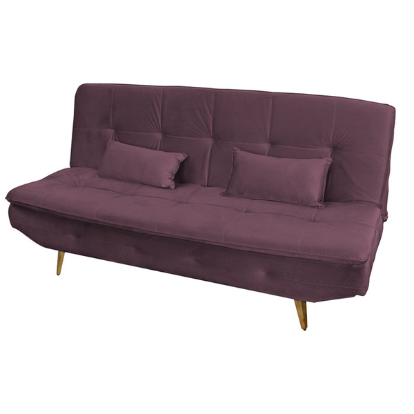 Sofá Cama Antonella Veludo Canela E431 - Folk Móveis