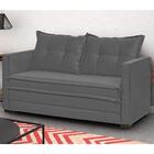 Sofá Cama Articulável 2 Lugares Londres Suede Cinza Escuro