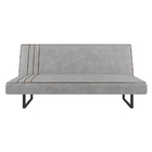 Sofá Cama Austrália 194 Cm Encosto Reclinável Veludo Cinza Pé