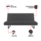 Sofá Cama Austrália 194 Cm Encosto Reclinável Veludo Grafite