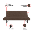 Sofá Cama Austrália 194 Cm Encosto Reclinável Veludo Marrom P