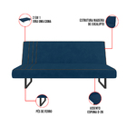 Sofá Cama Austrália 194 Cm Encosto Reclinável Veludo Pés De F