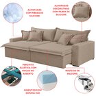 Sofá Cama Áustria 3 Lugares Retrátil Reclinável 210cm Veludo