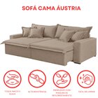Sofá Cama Áustria 3 Lugares Retrátil Reclinável 210cm Veludo
