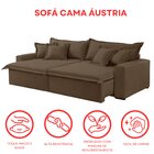 Sofá Cama Áustria 3 Lugares Retrátil Reclinável 230cm Veludo