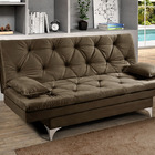 Sofá Cama Áustria Reclinável Tecido Suede Cappuccino