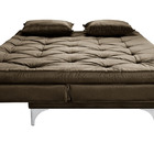 Sofá Cama Áustria Reclinável Tecido Suede Cappuccino