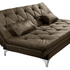 Sofá Cama Áustria Reclinável Tecido Suede Cappuccino