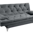 Sofá Cama Áustria Reclinável Tecido Suede Cinza
