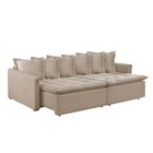 Sofa Cama Baba 220cm Retratil E Reclinavel Carolina Linho/cru