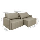 Sofá Cama Baraúna Retrátil E Reclinável 3 Lugares 2,00m Em Li