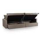 Sofá Cama Baú Ravello Sem Caixa 2,26m Linho Marrom 3 Lugares