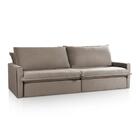 Sofá Cama Baú Ravello Sem Caixa 2,26m Linho Marrom 3 Lugares