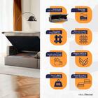 Sofá Cama Baú Ravello Sem Caixa 2,26m Linho Marrom 3 Lugares