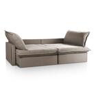 Sofá Cama Baú Ravello Sem Caixa 2,26m Linho Marrom 3 Lugares