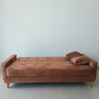 Sofá Cama Baú Rocoo 205cm Reclinável Veludo Terracota - Salla