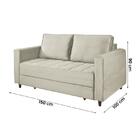 Sofá Cama Belize 2 Lugares Com Pés De Madeira E Rodízios