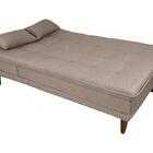 Sofá Cama Berlim Linho Bege Plus Luxo Base Madeira Império Co