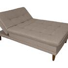 Sofá Cama Berlim Linho Bege Plus Luxo Base Madeira Império Co