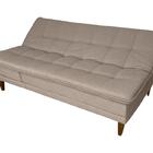 Sofá Cama Berlim Linho Bege Plus Luxo Base Madeira Império Co