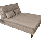 Sofá Cama Berlim Linho Bege Plus Luxo Base Madeira Império Co