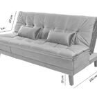 Sofá Cama Berlim Linho Gelo Plus Luxo Base Madeira Império Co