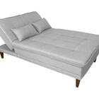 Sofá Cama Berlim Linho Gelo Plus Luxo Base Madeira Império Co