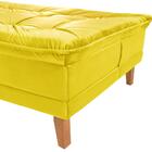 Sofá Cama Berlim Pés De Madeira Suede Amarelo